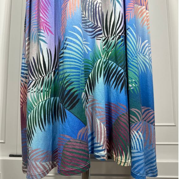 Soft Surroundings Anya Ombre Palms Maxi Dress Jersey Knit Size M Tropical Palms - Picture 5 of 12
